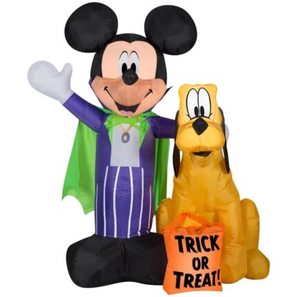 5 ft. Tall Airblown-Mickey and Pluto with Treat Sack-MD Scene-Disney