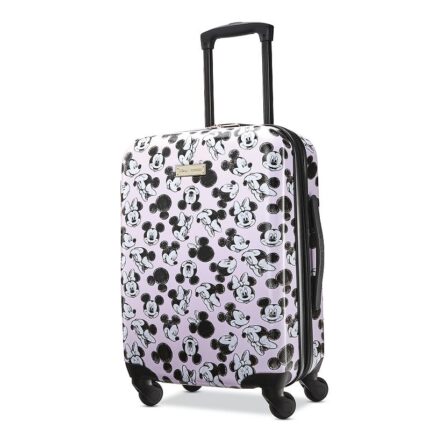 American Tourister Disney's Minnie Mouse Minnie Loves Mickey Hardside Spinner Luggage, Multicolor, 21 Carryon