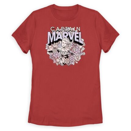 Captain Marvel Floral T-Shirt for Women Official shopDisney