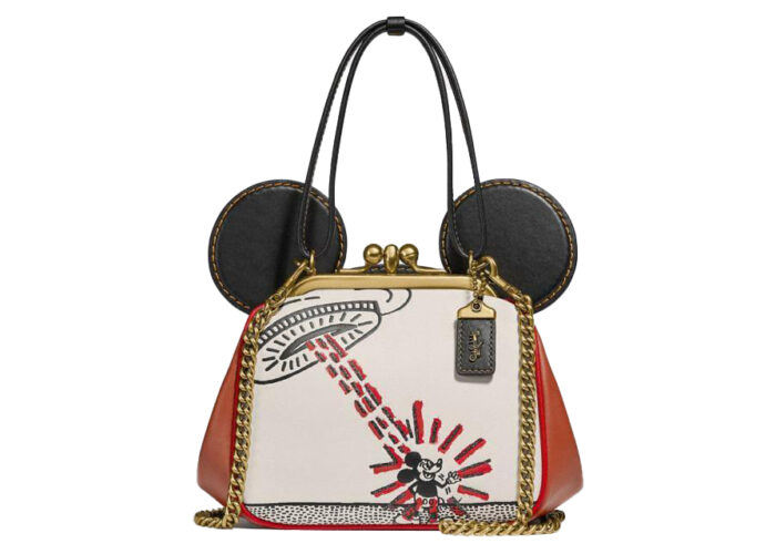 Coach x Disney Mickey Mouse Kisslock Leather Bag Medium Multicolor