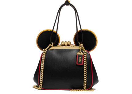 Coach x Disney Mickey Mouse Kisslock Leather Bag Small Black