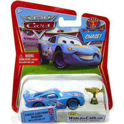 Disney Cars Series 1 Dinoco Lightning McQueen with Piston Cup Trophy Diecast Car