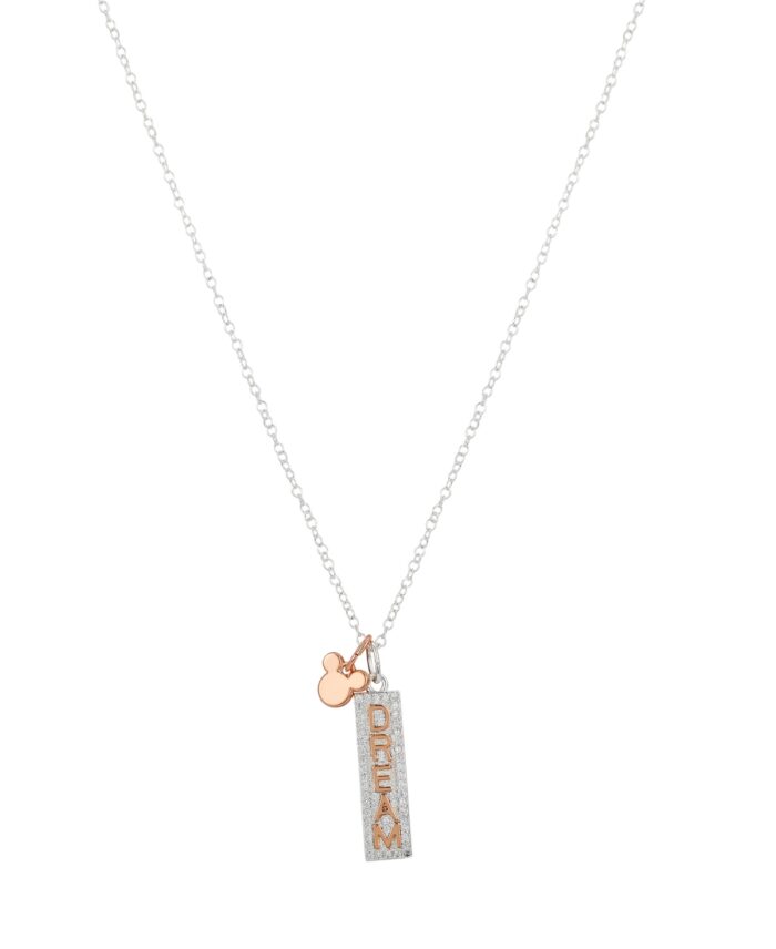 Disney Cubic Zirconia Charm Pendant Necklace (0.01 ct. t.w.) in 14K Gold Flash Plated