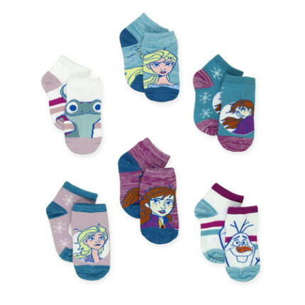 Disney Frozen 2 Anna Elsa Toddler Girls 6 Pack Quarter Socks Set F2109