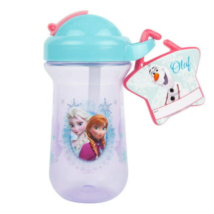 Disney Frozen Flip Top Straw Cup with Charm Name Tag