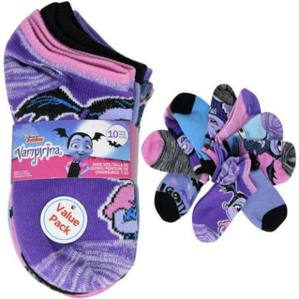 Disney Junior Vampirina 10 pack Girls Socks Size 4-6 Shoe Size 7-10