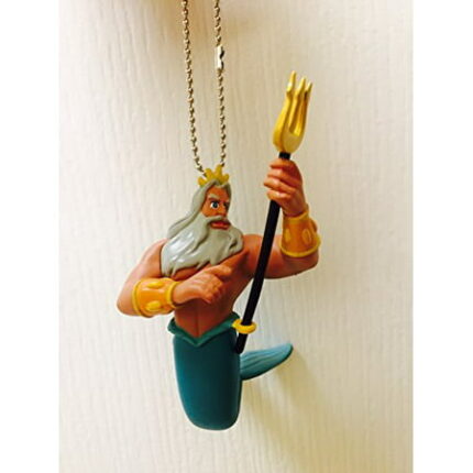 Disney Little Mermaid Exclusive King Triton 4 PVC Figure Keychain Key Chain Dangler Figurine Doll Toy