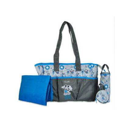 Disney Mickey Mouse 4-Piece Team Mickey Diaper Bag Set - gray one size