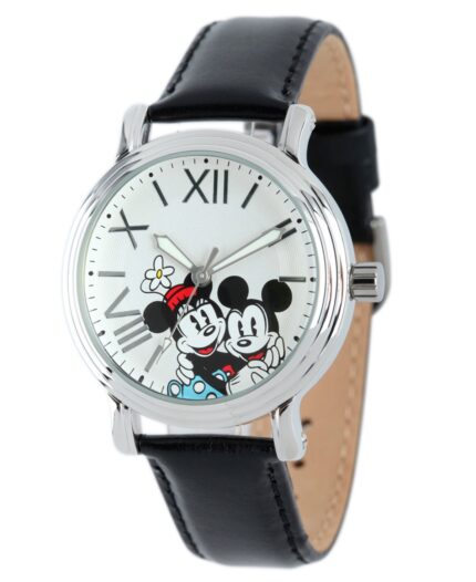 Disney Mickey Mouse & Minnie Mouse Women's Shiny Silver Vintage Alloy Watch
