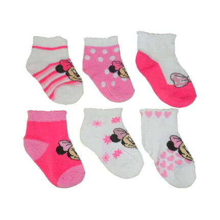 Disney Minnie Mouse Infant Baby Girl s Assorted Socks 6 Pair