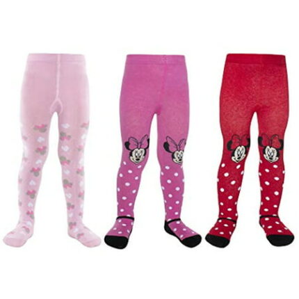 Disney Minnie Mouse Polka Dot Tights for Baby Girls 0-9 Months 9-18 Months and 18-24 Months 3 Piece Variety Pack