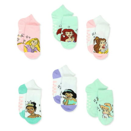 Disney Princess Toddler Girls 6 Pack Socks with Grippers DP659
