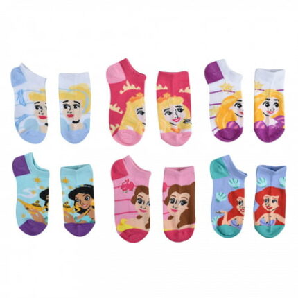 Disney Princesses Girl s Variety Crew Socks 6-Pack-Size 6-8