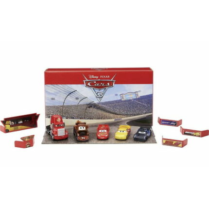 Disney and Pixar Cars 3 Vehicle 5-Pack Collection Set of 4 Character Cars & 1 Mack Truck Inspired by The Florida 500 Piston Cup Race Gift for Kids & Fans Ages 3 Years Old & Up