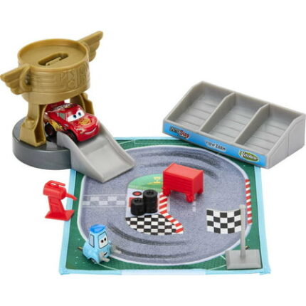 Disney and Pixar Cars Mini Racers Piston Cup Playset with 1 Mini Toy Car Accessories & Case