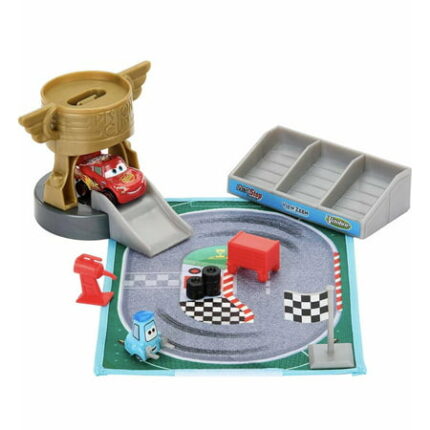 Disney and Pixar Cars Toys Mini Racers On-the-Go Piston Cup Race Playset with Mini Vehicle Accessories and Portable Case