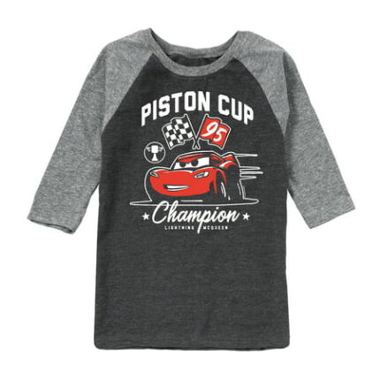 Disney s Cars - Piston Cup Champion McQueen - Toddler And Youth Raglan Graphic T-Shirt