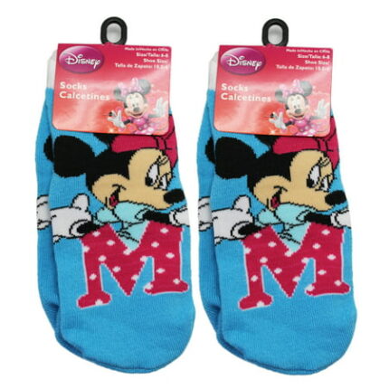 Disney s Minnie Mouse Large Pink M Light Blue Kids Socks (Size 6-8 2 Pairs)