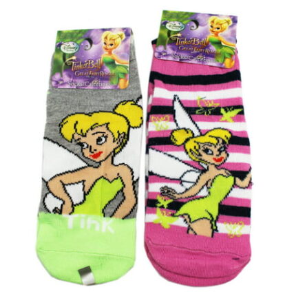 Disney s Pink Stripe/Neon Green Toes Kids Socks (Size 6-8 2 Pairs)