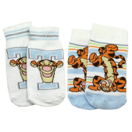 Disney s Winnie the Pooh Light White/Blue Tigger Infant Socks (18-24 Months)