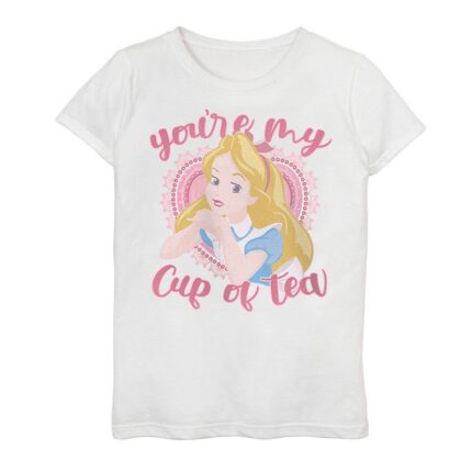 Disney's Alice In Wonderland Girls 7-16 My Cup Of Tea Graphic Tee, Girl's, Size: Medium, White
