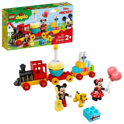 Disney's Mickey Mouse Mickey & Minnie Birthday Train LEGO Toy 10941 by LEGO DUPLO (22 Pieces), Multicolor