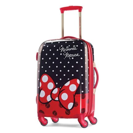 Disney's Minnie Mouse Red Bow Hardside Spinner Luggage by American Tourister, Black, 21 Carryon