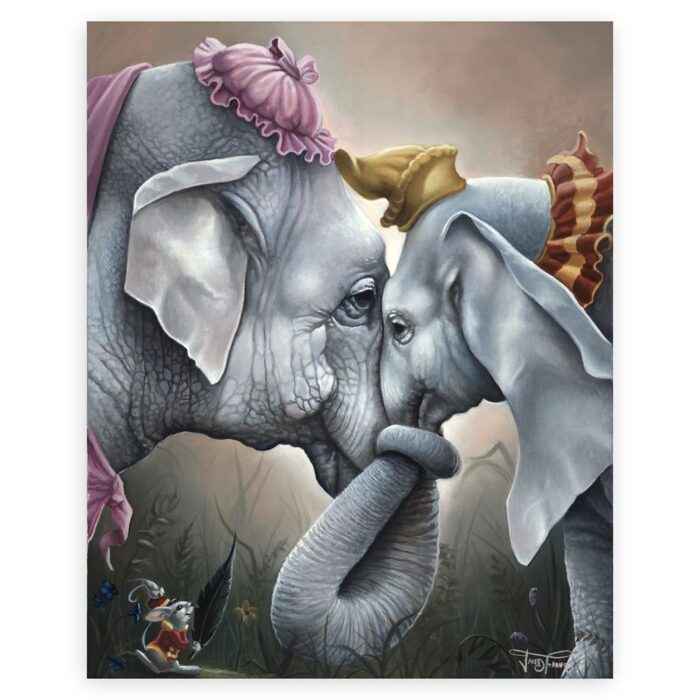 Dumbo and Mrs. Jumbo ''Together at Last'' by Jared Franco Hand-Signed & Numbered Canvas Artwork Limited Edition Official shopDisney
