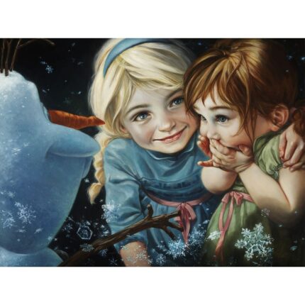 Elsa and Anna ''Never Let it Go'' by Heather Edwards Hand-Signed & Numbered Canvas Artwork Limited Edition Official shopDisney