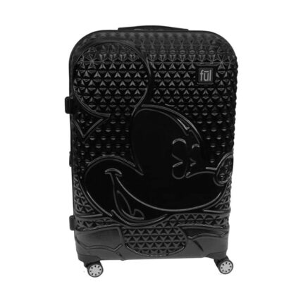 FUL DISNEY Textured Mickey Mouse 29 in. Black Hard Sided Rolling Luggage