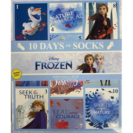Frozen Toddler Girls 10 Days of Socks 10-Pack Sizes 2T-4T