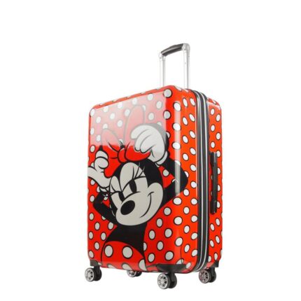 Ful 29 in. Spinner Luggage Red and Black Disney Minnie Mouse Printed Polka Dot II, RED/BLACK