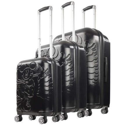 Ful Disney Running Mickey Mouse Molded Hardside 3 pc luggage set, Black