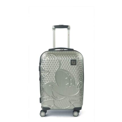 Ful Disney Textured Mickey Mouse 21 in. Silver Hard-Sided Rolling Luggage