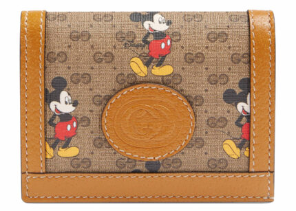 Gucci x Disney Card Case Wallet Mini GG Supreme Mickey Mouse Beige