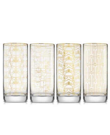 JoyJolt Star Wars Deco Tall Drinking Glass, 4 Piece