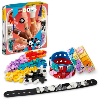 LEGO DOTS Disney Mickey & Friends Bracelets Mega Pack 41947 5in1 Crafts Set DIY Toy Jewelry Making Kit for Kids with Glitter and Minnie Mouse Tiles