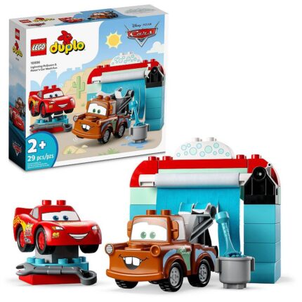 LEGO DUPLO Disney and Pixar's Cars Lightning McQueen & Mater's Car Wash Fun 10996 Set, Multicolor