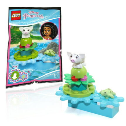 LEGO Disney Princess Moana MiniFigure - Dancing Pua the Pig and Baby Turtle on Spinning Flower Bed Foil pack