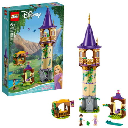 LEGO Disney Princess Rapunzel's Tower 43187 Buildable Castle Toy Playset with 2 Mini-Dolls from Tangled Movie Gift Idea for Kids Girls and Boys