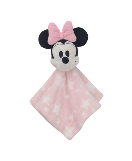 Lambs Ivy Disney Baby Minnie Mouse Pink Stars Security Blanket/Lovey