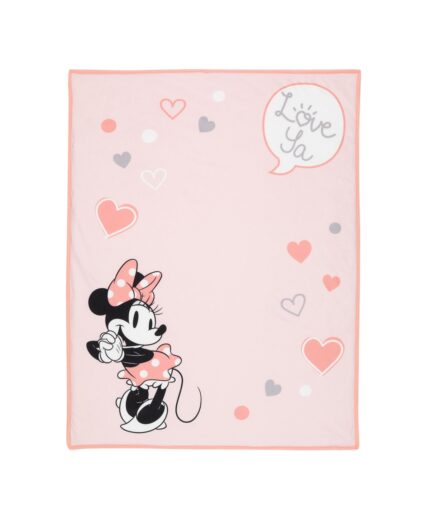 Lambs & Ivy Disney Baby Minnie Mouse Picture Perfect Pink Sherpa Baby Blanket