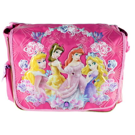 Large Disney Princesses Messenger Bag - Floral Wreth Girls School Ariel Belle