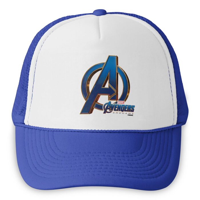 Marvel's Avengers: Endgame Avengers Blue & Gold Logo Trucker Hat Customized Official shopDisney