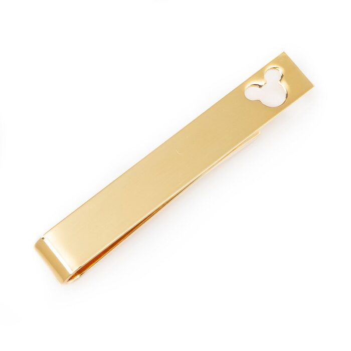 Men's Mickey Mouse Cut Out Gold Tie Bar, Yellow