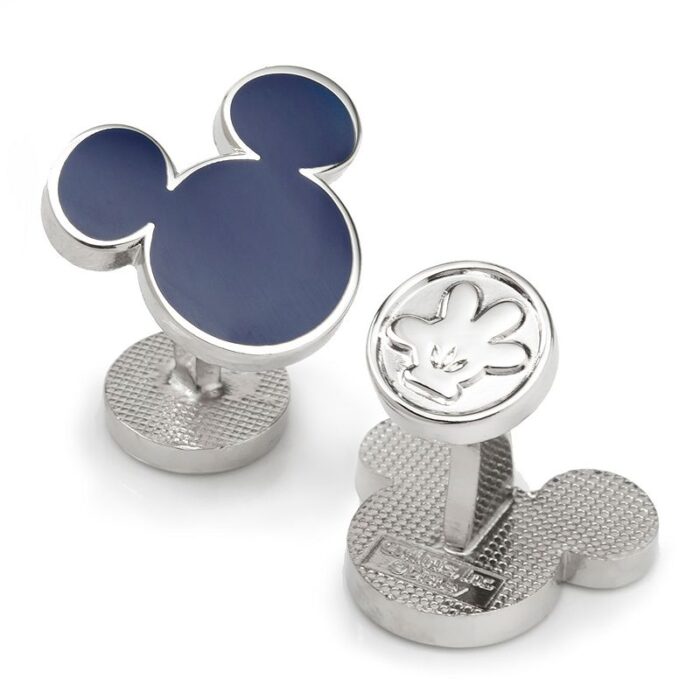 Men's Mickey Mouse Silhouette Blue Cufflinks