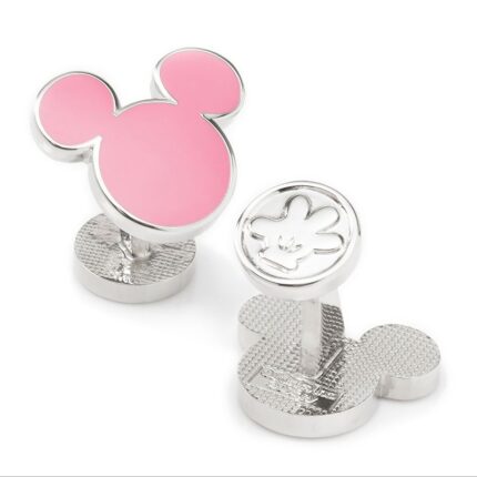 Men's Mickey Mouse Silhouette Pink Cufflinks