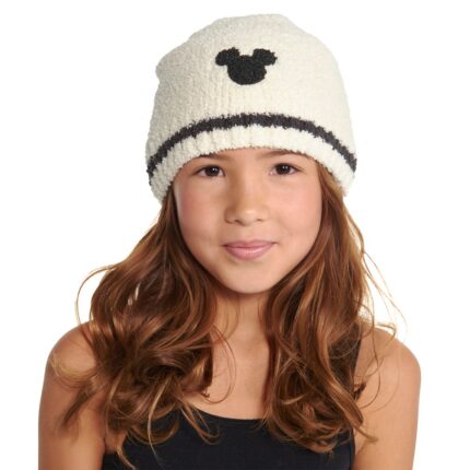 Mickey Mouse Beanie for Kids by Barefoot Dreams Cream Official shopDisney