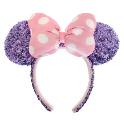 Minnie Mouse Sequin Ear Headband with Polka Dot Bow for Adults Purple Official shopDisney