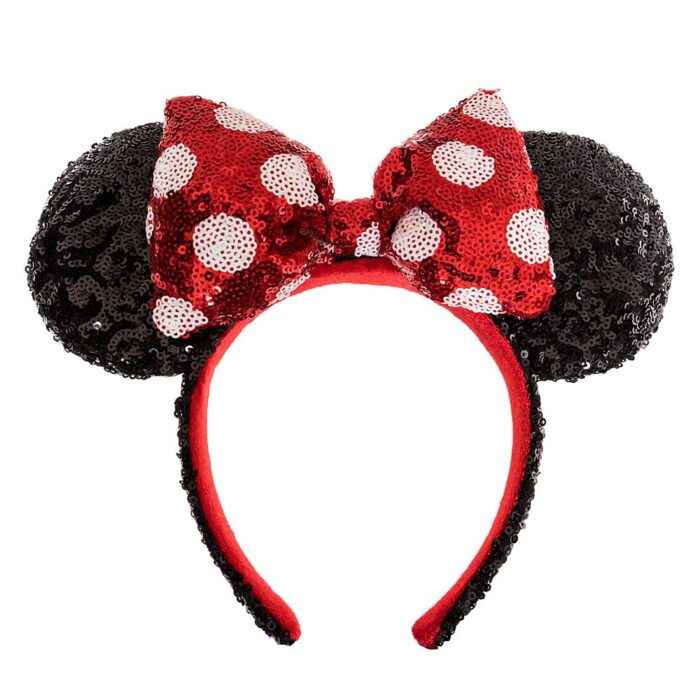 Minnie Mouse Sequin Ear Headband with Sequin Polka Dot Bow for Adults Official shopDisney